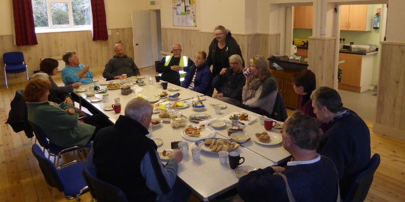 Back at the village hall