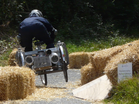 Wheel off the ground