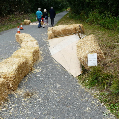 Banked curve obsticle